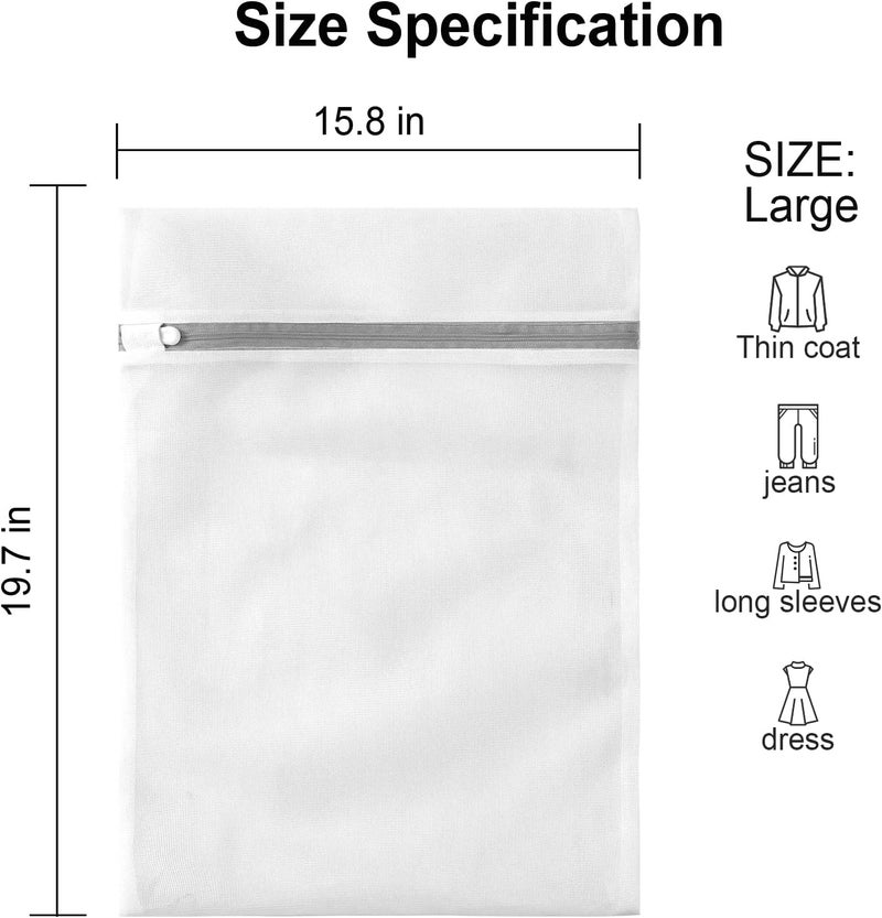 MDSXO 3 Pack Large Mesh Laundry Bags by - Fine Durable Lingerie Delicates Bag for Washing Machine 16 * 20 inch [3 Pack] - Image 2